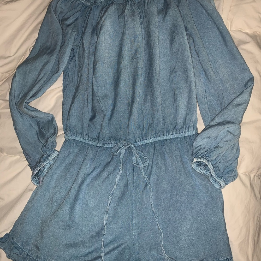 Ruffle Denim romper